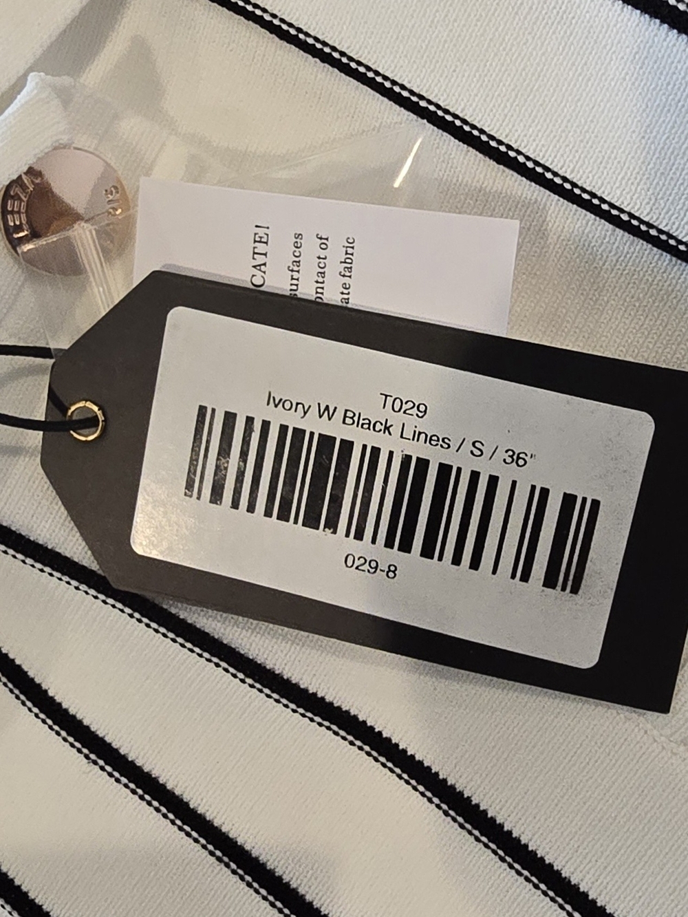 NWT Aleeza Paris White w Black Stripes Knit Cardigan S - Picture 6 of 6